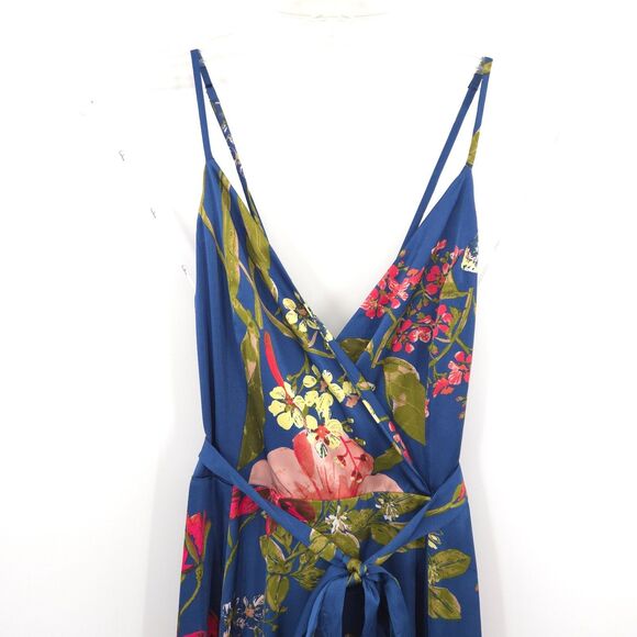 Lulus NWT Still the One Satin Maxi Dress Size M Blue Floral Print - Picture 4 of 13